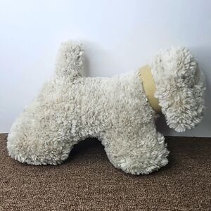 Pottery Barn Dog Doodle Faux Fur Pillow w/ Bell Golden Doodle